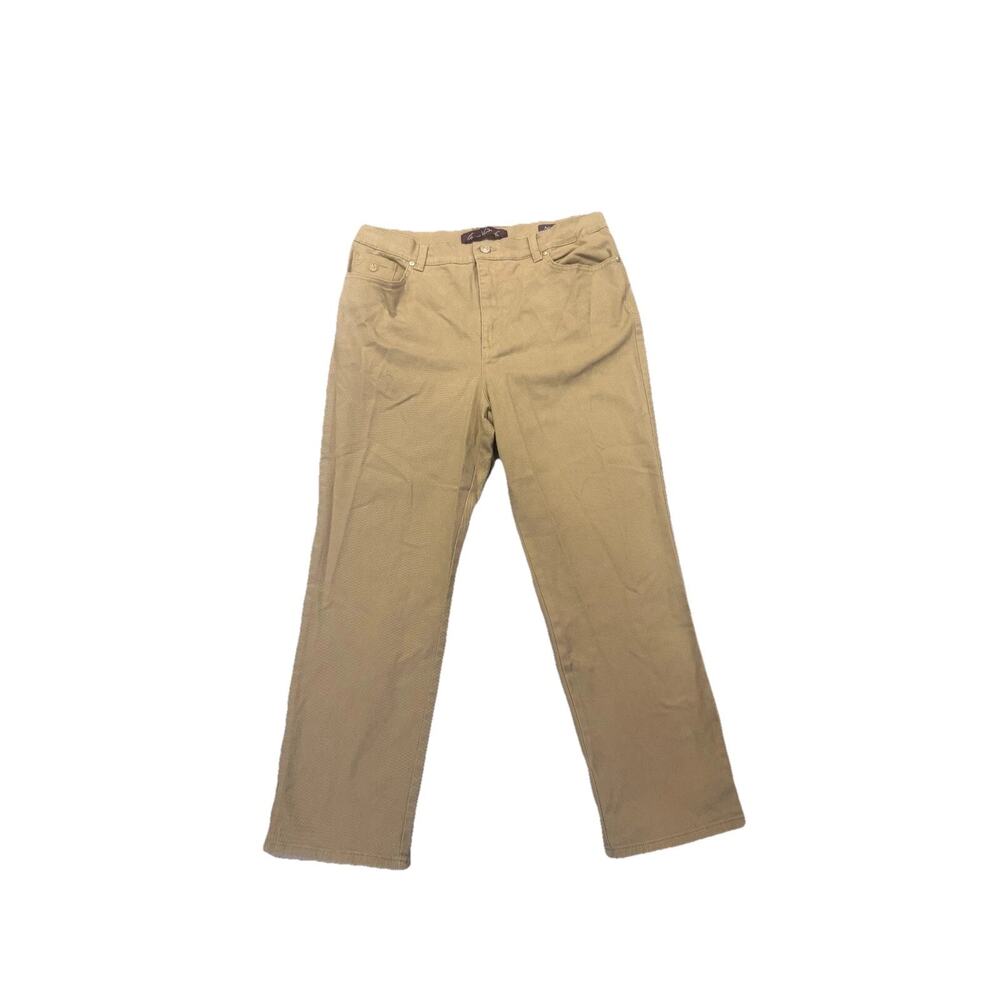 Gloria Vanderbilt Jeans Womens Size 14P Beige Straight Leg Flat Front Pockets - Picture 1 of 9